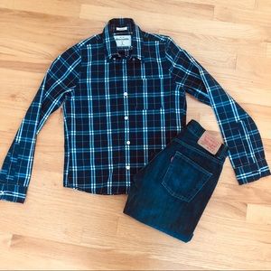 Abercrombie kids plaid shirt Boys Large